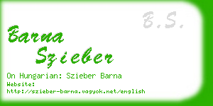 barna szieber business card